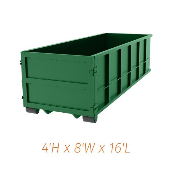 you can easily schedule pickup for your fifteen yard dumpster rental by contacting our customer service team